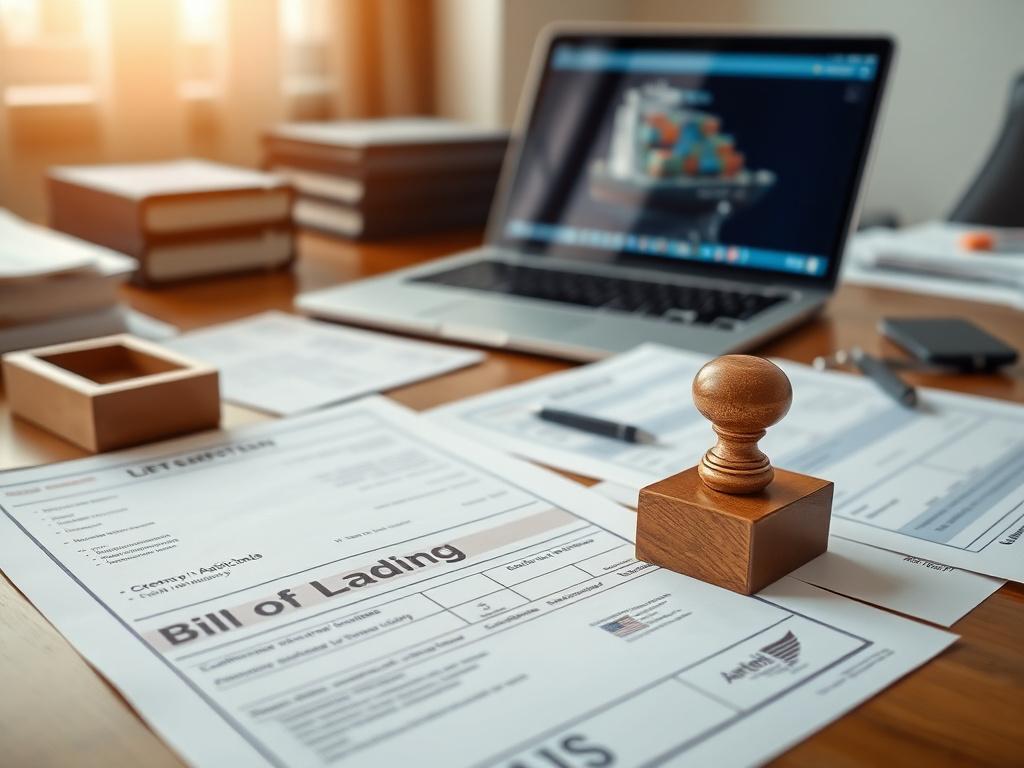 Customs declaration paperwork on a broker's desk